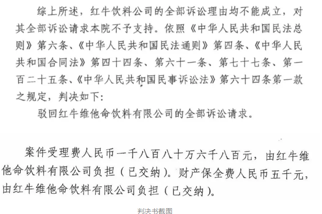 剛剛！紅牛37億商標(biāo)案宣判，僅訴訟費(fèi)高達(dá)1800余萬
