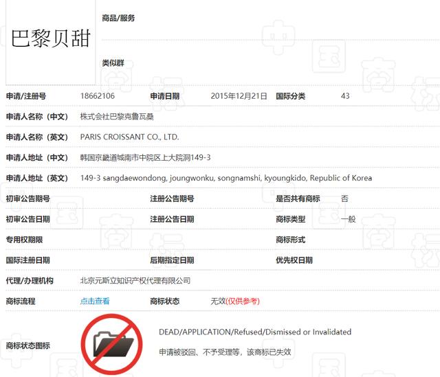 韓國企業(yè)“巴黎系”商標(biāo)不允注冊(cè)，英文商標(biāo)或?qū)o效，須考慮法律