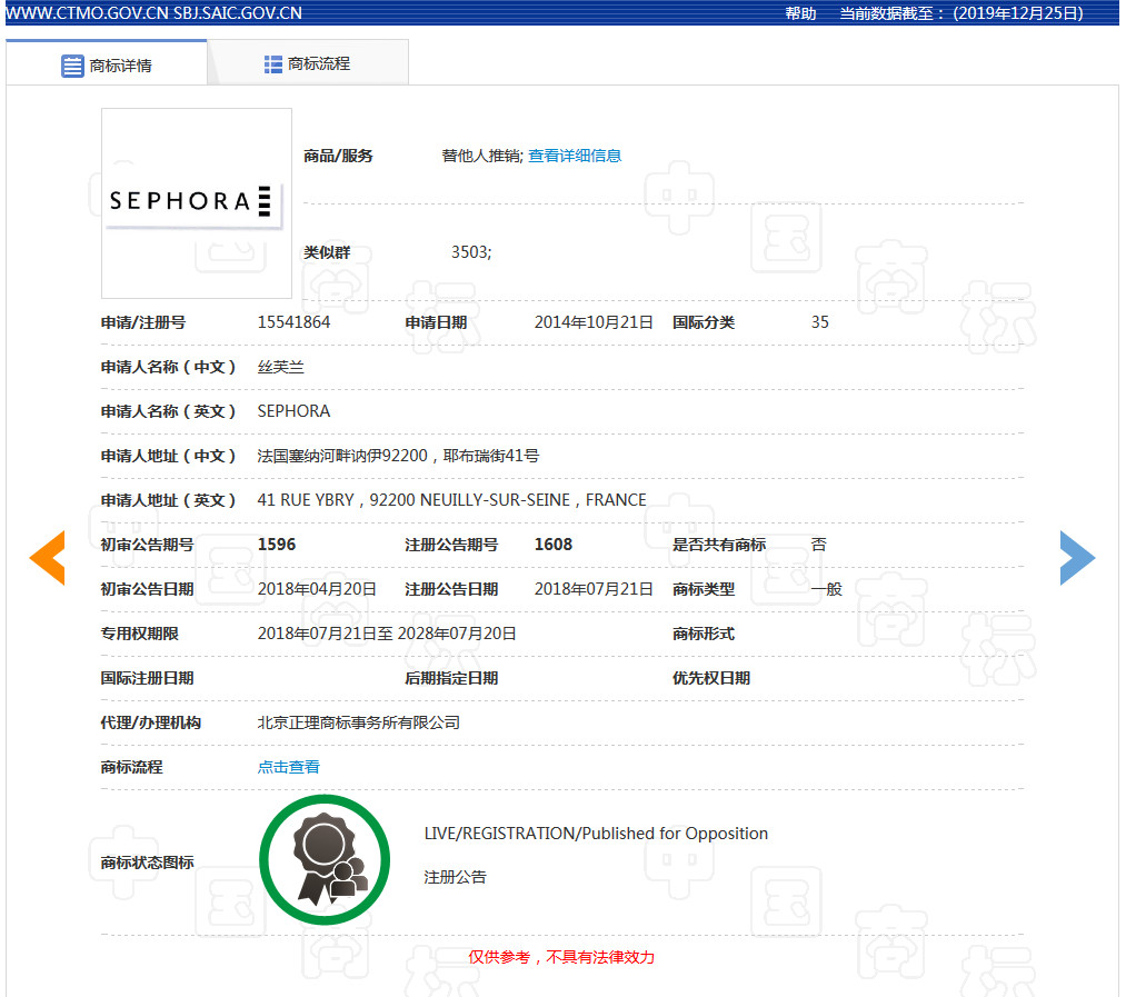 美妝巨頭絲芙蘭被東莞某公司搶注商標(biāo)了？
