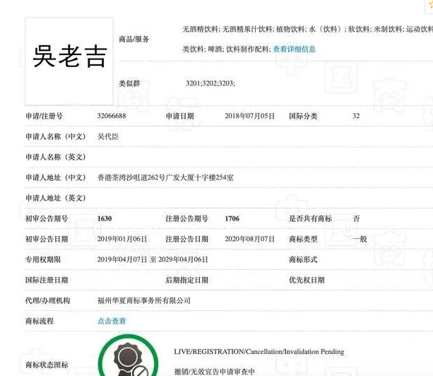 2021年6月10日王老吉申請(qǐng)的“姓氏+老吉”商標(biāo)，為何獨(dú)缺“吳老吉”？