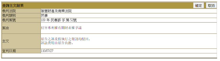 2021年8月9日綠廠專利對抗全面獲勝！夏普的全部訴訟請求被駁回！