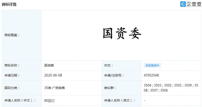 竟有人欲注冊“國資委”商標？怕是對《商標法》誤解太深