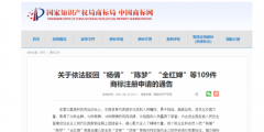 影響惡劣！國家知識產(chǎn)權(quán)局依法駁回“楊倩”“陳夢”“全紅嬋”等109件商標(biāo)注冊申請