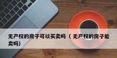 無(wú)產(chǎn)權(quán)的房子可以買(mǎi)賣(mài)嗎（ 無(wú)產(chǎn)權(quán)的房子能賣(mài)嗎）