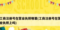 工商注冊(cè)號(hào)在營業(yè)執(zhí)照哪里(工商注冊(cè)號(hào)在營業(yè)執(zhí)照上嗎)