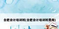 合肥會(huì)計(jì)培訓(xùn)班(合肥會(huì)計(jì)培訓(xùn)班費(fèi)用)