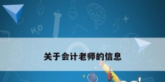 關(guān)于會計(jì)老師的信息