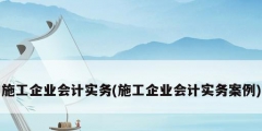 施工企業(yè)會計(jì)實(shí)務(wù)(施工企業(yè)會計(jì)實(shí)務(wù)案例)