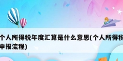 個人所得稅年度匯算是什么意思(個人所得稅申報(bào)流程)