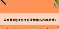 公司執(zhí)照(公司執(zhí)照注銷(xiāo)怎么辦理手續(xù))
