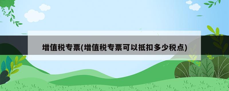 增值稅專票(增值稅專票可以抵扣多少稅點(diǎn))