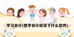學習會計(想學會計應(yīng)該下什么軟件)