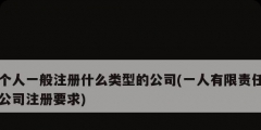 個人一般注冊什么類型的公司(一人有限責任公司注冊要求)