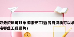 勞務(wù)資質(zhì)可以承接哪些工程(勞務(wù)資質(zhì)可以承接哪些工程圖片)