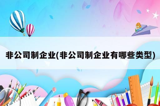非公司制企業(yè)(非公司制企業(yè)有哪些類型)