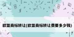 歐盟商標(biāo)轉(zhuǎn)讓(歐盟商標(biāo)轉(zhuǎn)讓費(fèi)要多少錢)